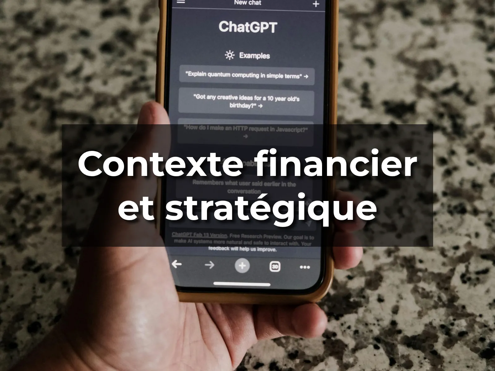 Contexte financier et stratégique
