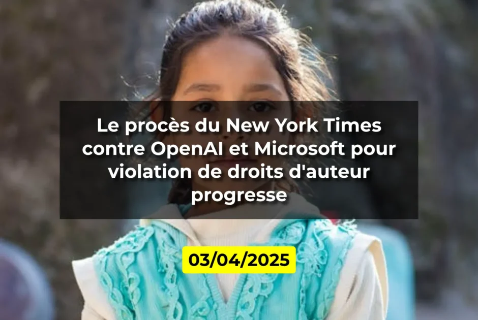Le procès du New York Times contre OpenAI et Microsoft pour violation de droits d'auteur progresse